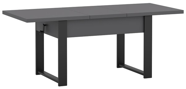 Rozkládací polohovací konferenční stolek HOGO 3v1 | 120-157x62,5-74,5x67 cm | síla horní desky 32 mm | tmavě šedá/černé nohy