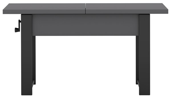Rozkládací polohovací konferenční stolek HOGO 3v1 | 120-157x62,5-74,5x67 cm | síla horní desky 32 mm | tmavě šedá/černé nohy