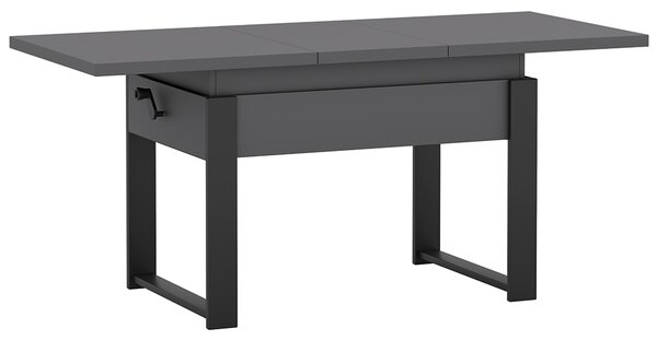 Rozkládací polohovací konferenční stolek HOGO 3v1 | 120-157x62,5-74,5x67 cm | síla horní desky 32 mm | tmavě šedá/černé nohy