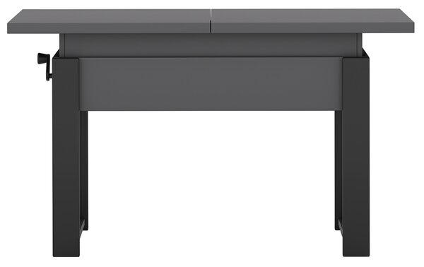 Rozkládací polohovací konferenční stolek HOGO 3v1 | 120-157x62,5-74,5x67 cm | síla horní desky 32 mm | tmavě šedá/černé nohy
