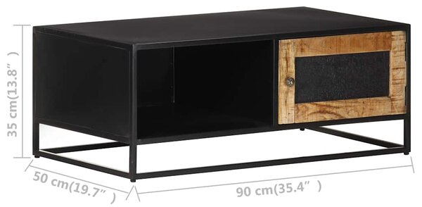 Konferenční stolek 90 x 50 x 35 cm hrubé mangovníkové dřevo 323149