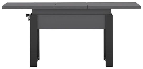 Rozkládací polohovací konferenční stolek HOGO 3v1 | 120-157x62,5-74,5x67 cm | síla horní desky 32 mm | tmavě šedá/černé nohy