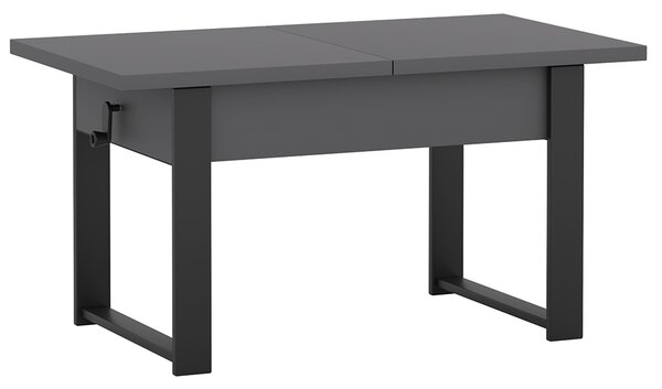 Rozkládací polohovací konferenční stolek HOGO 3v1 | 120-157x62,5-74,5x67 cm | síla horní desky 32 mm | tmavě šedá/černé nohy