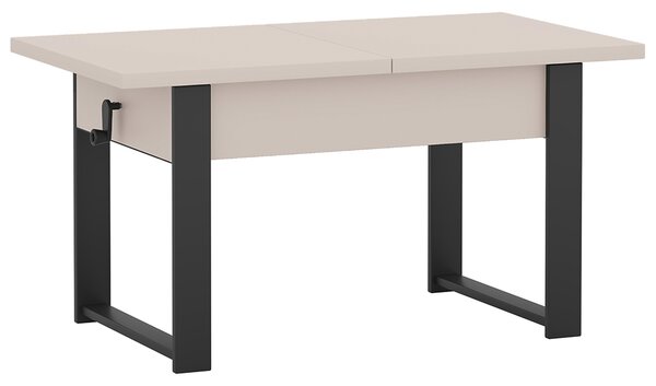Rozkládací polohovací konferenční stolek HOGO 3v1 | 120-157x62,5-74,5x67 cm | síla horní desky 32 mm | kašmír/černé nohy