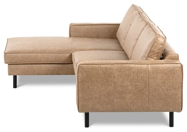 ROHOVÁ SEDAČKA, textil, kůže, pískové barvy Livetastic - Sedací soupravy, Online Only