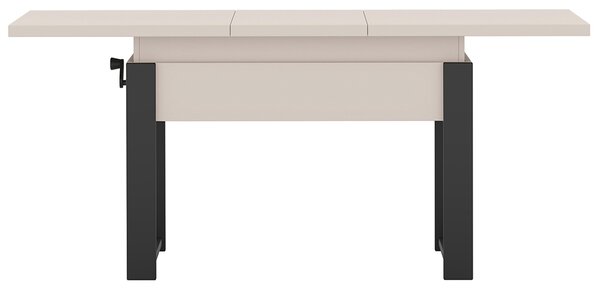 Rozkládací polohovací konferenční stolek HOGO 3v1 | 120-157x62,5-74,5x67 cm | síla horní desky 32 mm | kašmír/černé nohy