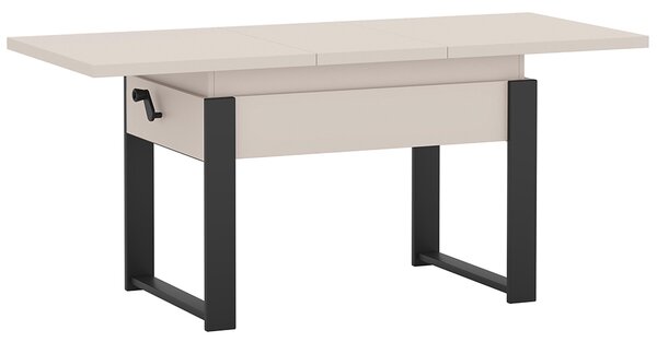 Rozkládací polohovací konferenční stolek HOGO 3v1 | 120-157x62,5-74,5x67 cm | síla horní desky 32 mm | kašmír/černé nohy