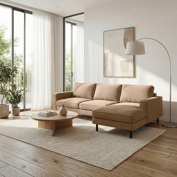 ROHOVÁ SEDAČKA, textil, světle hnědá Livetastic - Sedací soupravy, Online Only