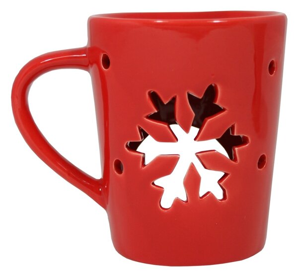 Keramická aroma lampa červená – Vločka 9000381