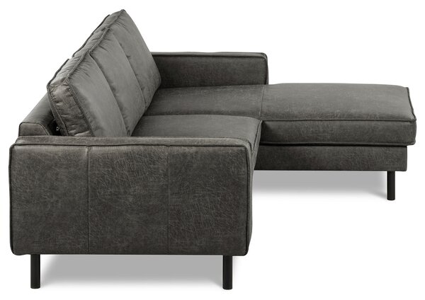 ROHOVÁ SEDAČKA, textil, kůže, tmavě šedá Livetastic - Sedací soupravy, Online Only