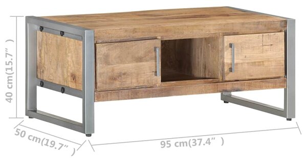 Konferenční stolek 95 x 50 x 40 cm hrubé mangovníkové dřevo 323489
