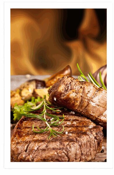 Plakát grilovaný hovězí steak
