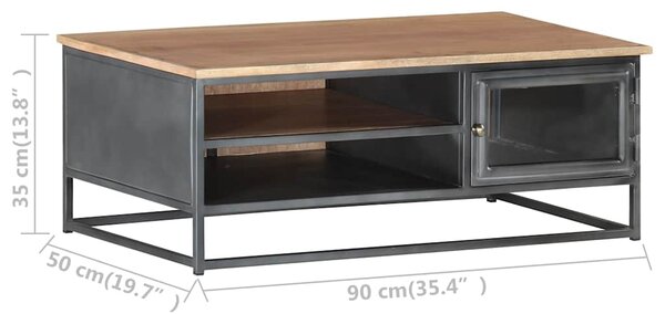 Konferenční stolek šedý 90 x 50 x 35 cm masivní akáciové dřevo 323500