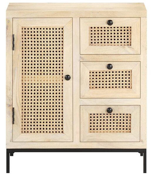 Příborník 60 x 35 x 70 cm masivní mangovník a přírodní rákos 323508