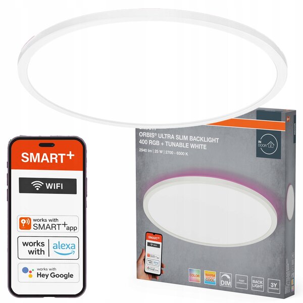 OSRAM SMART+ WiFi Orbis Ultra Slim LED Panel 400mm Bílý, 25W, 2000lm, RGB+