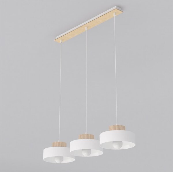 Lustr na lanku KIVI 3xE27/15W/230V bílá
