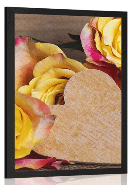 Plakát valentýnské žluté růže