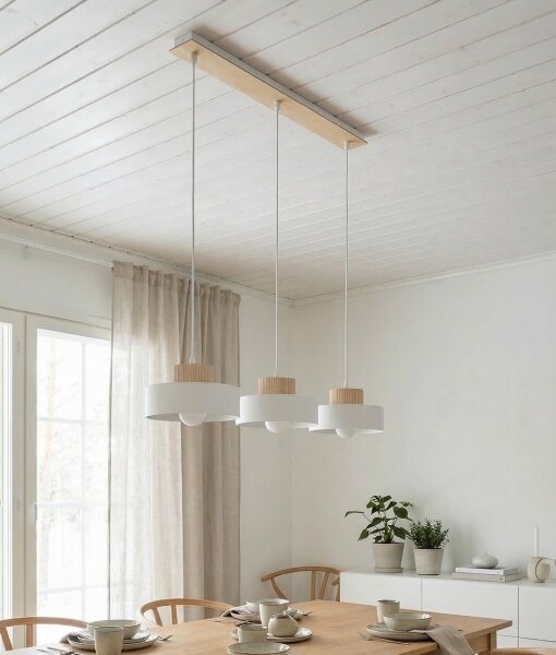 Lustr na lanku KIVI 3xE27/15W/230V bílá