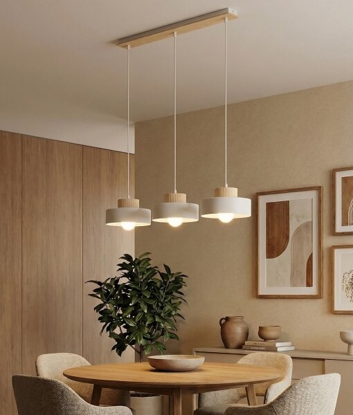Lustr na lanku KIVI 3xE27/15W/230V bílá