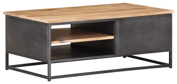 Konferenční stolek šedý 90 x 50 x 35 cm masivní akáciové dřevo 323526