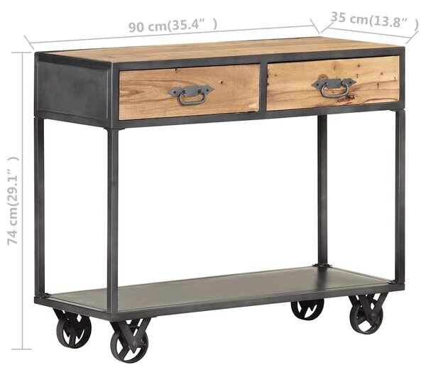 Konzolový stolek 90 x 35 x 74 cm masivní recyklované dřevo 323516