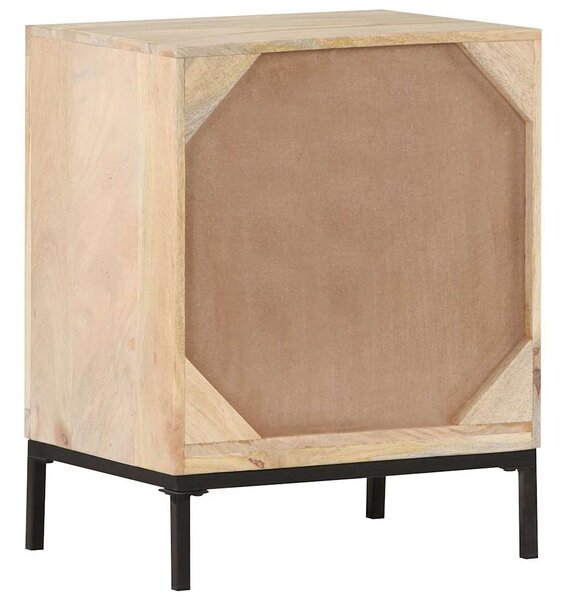 Noční stolek 40 x 30 x 50 cm masivní mangovník a přírodní rákos 323509