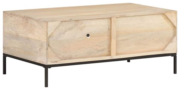 Konferenční stolek 90x50x37 cm masivní mangovník přírodní rákos 323511