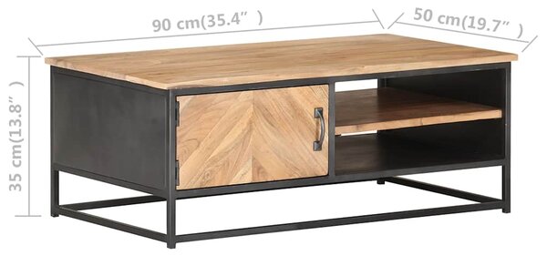 Konferenční stolek šedý 90 x 50 x 35 cm masivní akáciové dřevo 323526