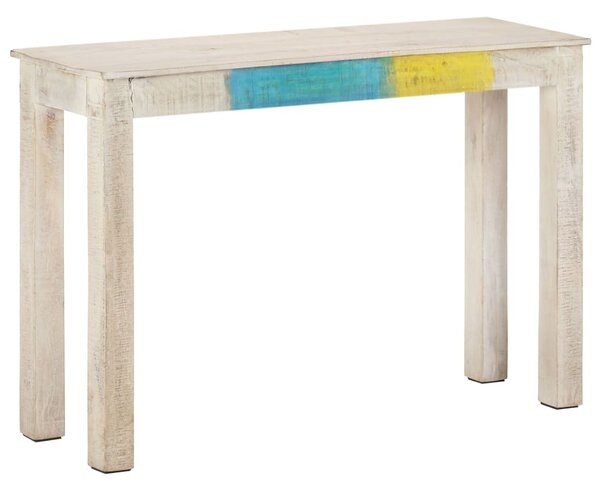 Konzolový stolek bílý 115 x 35 x 77 cm hrubé mangovníkové dřevo 323556