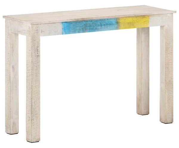 Konzolový stolek bílý 115 x 35 x 77 cm hrubé mangovníkové dřevo 323556
