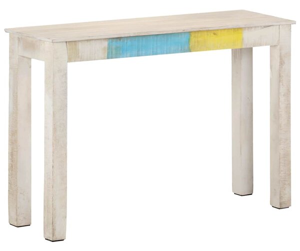 Konzolový stolek bílý 115 x 35 x 77 cm hrubé mangovníkové dřevo 323556