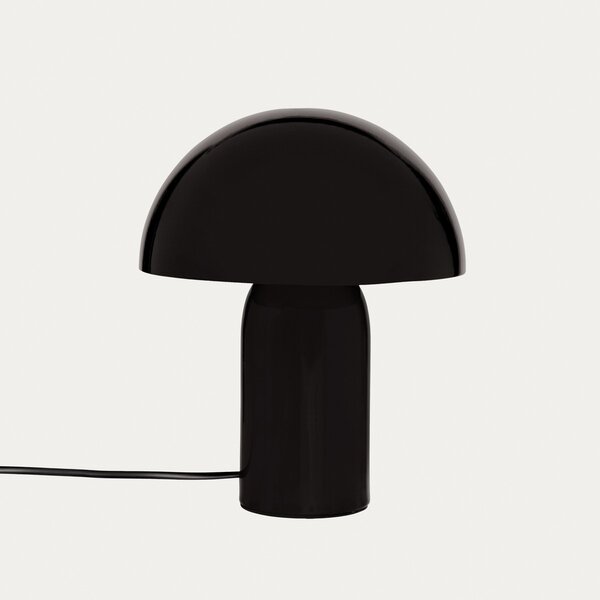 Stolní Lampa Hříbek 24,5 cm Černá Kovová Lampička do Obýváku