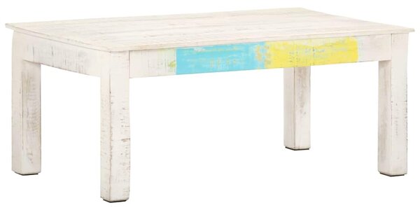Konferenční stolek bílý 110x60x45 cm masivní mangovníkové dřevo 323555