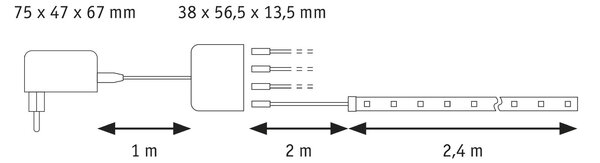 P 79574 LED Strip Akustický Panel základní sada 2,4m RGB černá - PAULMANN