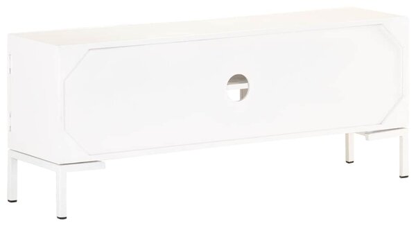 TV stolek bílý 115 x 30 x 46 cm masivní mangovníkové dřevo 323580