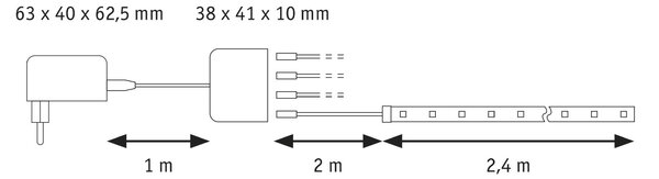 P 79575 LED Strip Akustický Panel základní sada 2,4m 3000K černá - PAULMANN