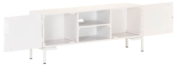 TV stolek bílý 115 x 30 x 46 cm masivní mangovníkové dřevo 323580
