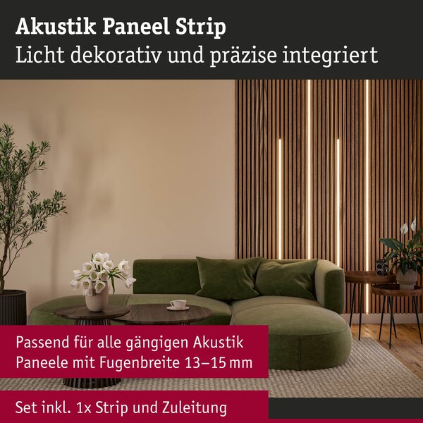 P 79575 LED Strip Akustický Panel základní sada 2,4m 3000K černá - PAULMANN