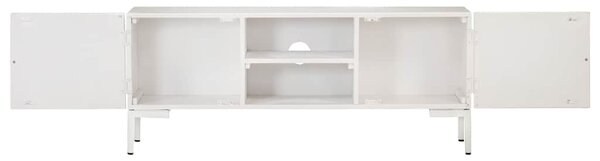 TV stolek bílý 115 x 30 x 46 cm masivní mangovníkové dřevo 323580