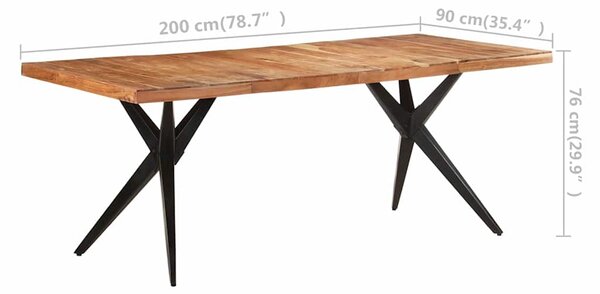 Jídelní stůl 200 x 90 x 76 cm masivní akácie 323571