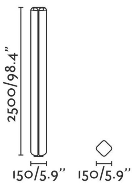 FARO BU-OH 2500 sloupková lampa, tmavě šedá