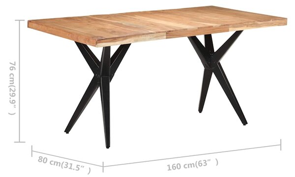 Jídelní stůl 160 x 80 x 76 cm masivní akáciové dřevo 323565