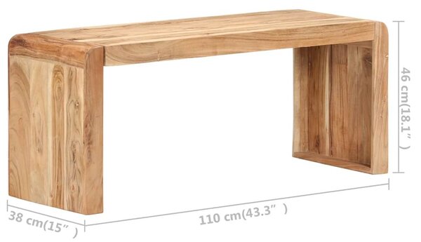 Lavice 110 x 38 x 46 cm masivní akáciové dřevo 323584