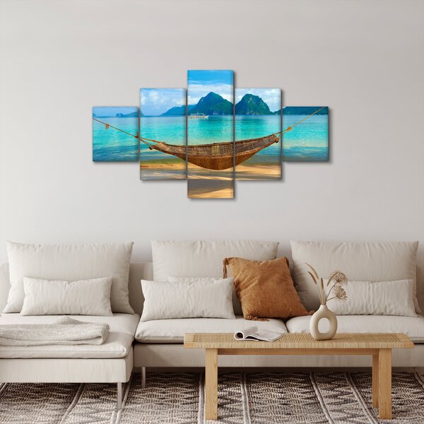 Obraz houpací sítě na pláži 3 (125x70 cm)