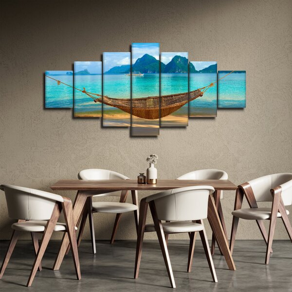 Obraz houpací sítě na pláži 3 (210x100 cm)