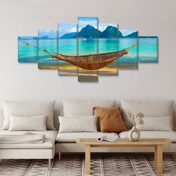 Obraz houpací sítě na pláži 3 (210x100 cm)