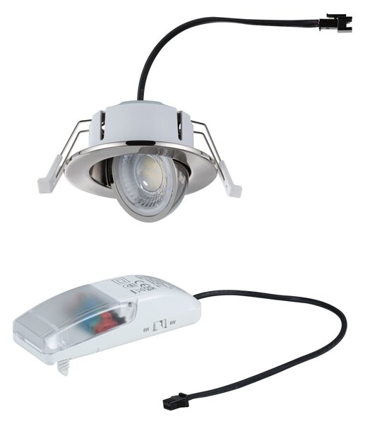 P 92412 LED vestavné svítidlo Zina IP65 5W / 8W 230V stmívatelné 2700 - 4000K kov kartáčovaný - PAULMANN