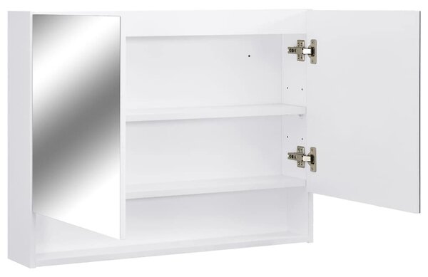 LED koupelnová zrcadlová skříňka bílá 80 x 15 x 60 cm MDF 323604