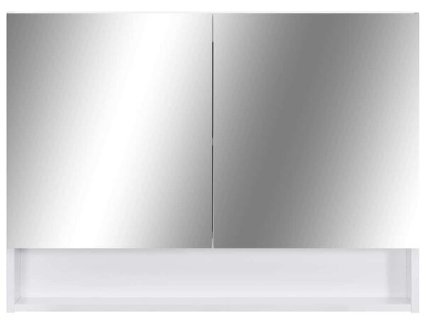 LED koupelnová zrcadlová skříňka bílá 80 x 15 x 60 cm MDF 323604