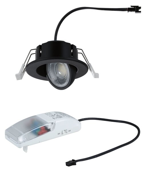 P 92413 LED vestavné svítidlo Zina IP65 5W / 8W 230V stmívatelné 2700 - 4000K černá mat - PAULMANN